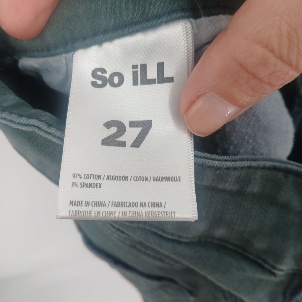 So iLL Womens Size 27 Dark Gray Climbing Denim Pants Stretch Jeans - Picture 2 of 3